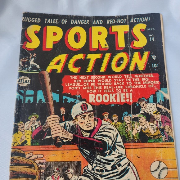 Sports Action Comic Book September No. #14 Atlas Comic Gold Age Classic Rare BnB - Picture 3 of 9